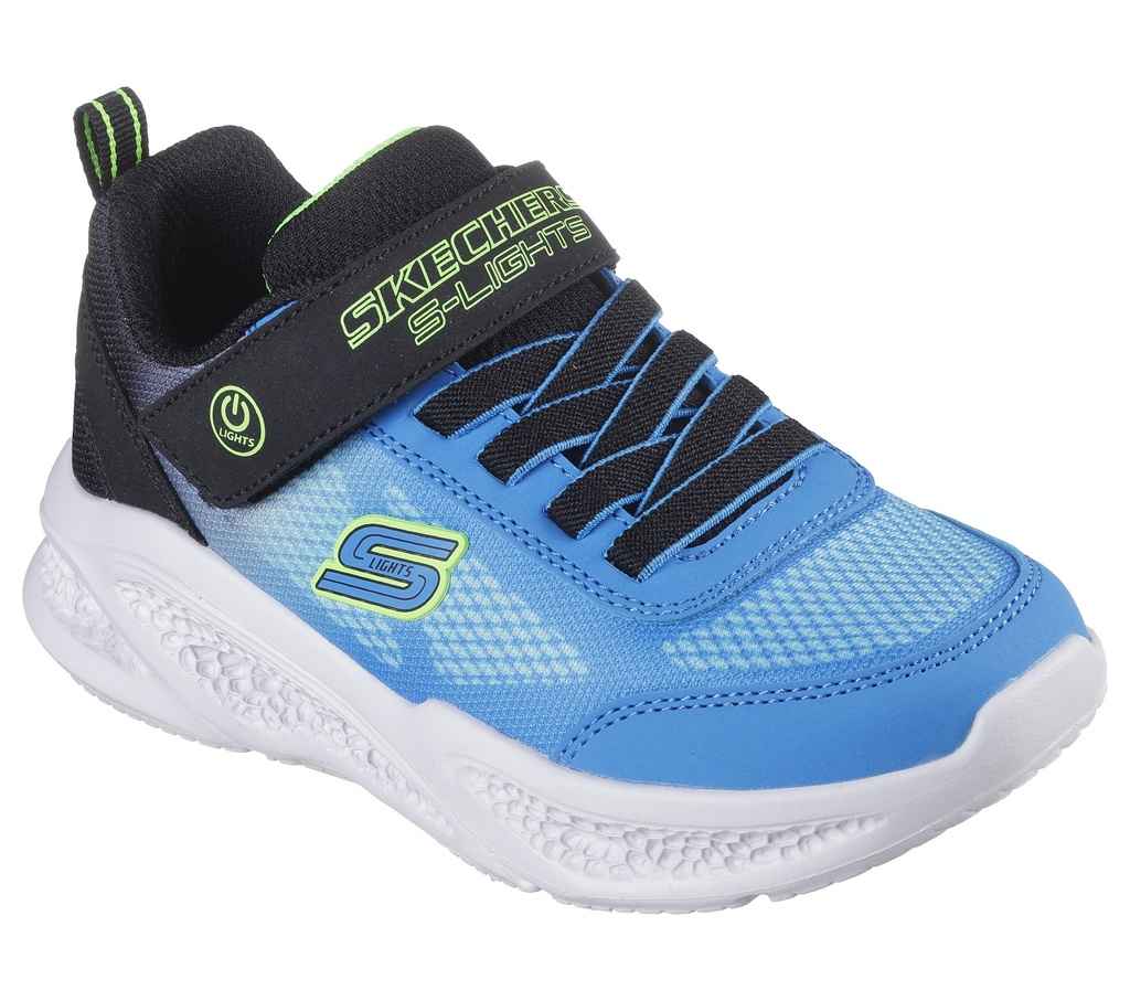 [401495L-BKBL-J10] Skechers Meteor Lights Kids Shoe (Blue-Black, J10)