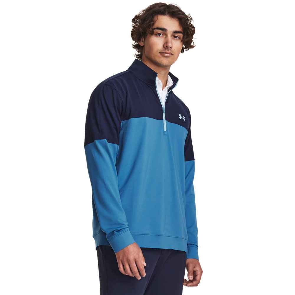 416050-Black-Navy-Blizzard-Under-Armour-Mens-Storm-Half-Zip-Golf-Mid-Layer-1