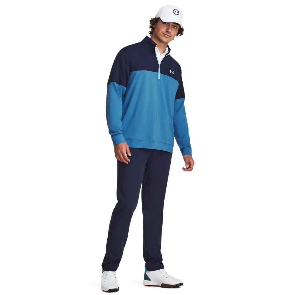 416050-Black-Navy-Blizzard-Under-Armour-Mens-Storm-Half-Zip-Golf-Mid-Layer-4