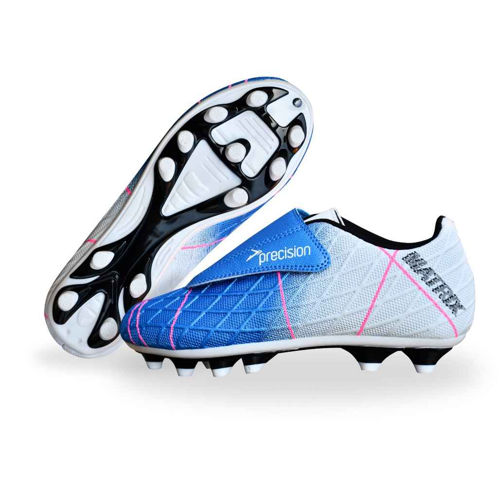 [PRS0001J08] Precision Matrix Junior Football Boots FG (Aqua-White-Fuchsia, J8)