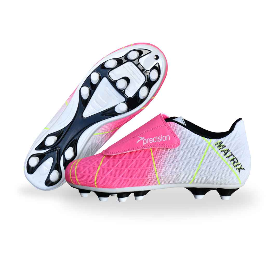 [PRS0002J08] Precision Matrix Junior Football Boots FG (Fuchsia-White-Lime, J8)