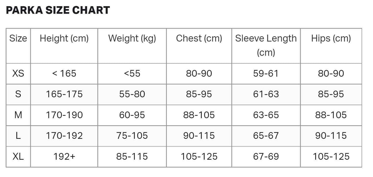 Size Chart
