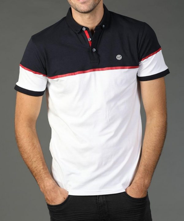 Diesel Mens Sports Finlay Polo Navy White