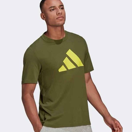 Adidas Logo Sportswear Tee Shirt Green Mens