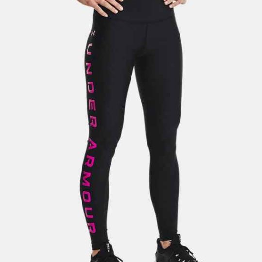 Under Armour HeatGear® No-Slip Waistband Branded Full-Length Navy Leggings Ladies