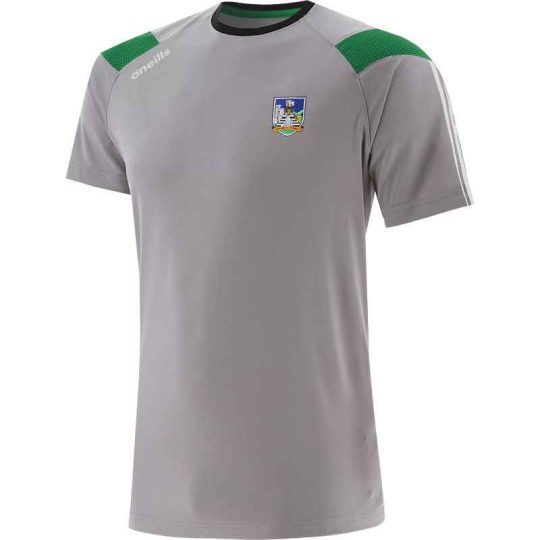 O Neills Limerick GAA Men's Rockway T-Shirt Grey / Green / White Adults