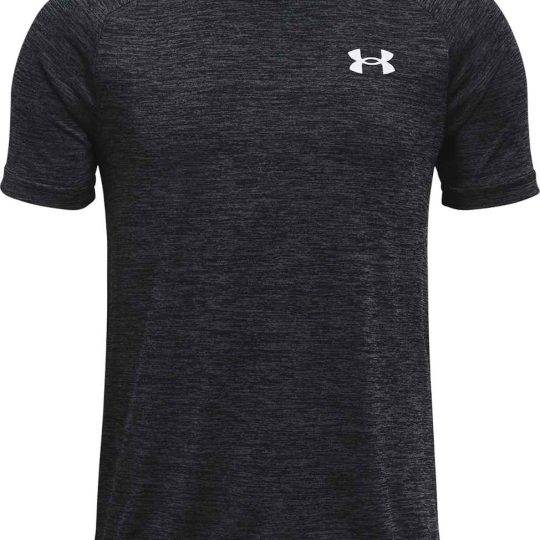 Under Armour Sportstyle Left Chest Short Sleeve Black Tee Shirt Boys and Girls Kids