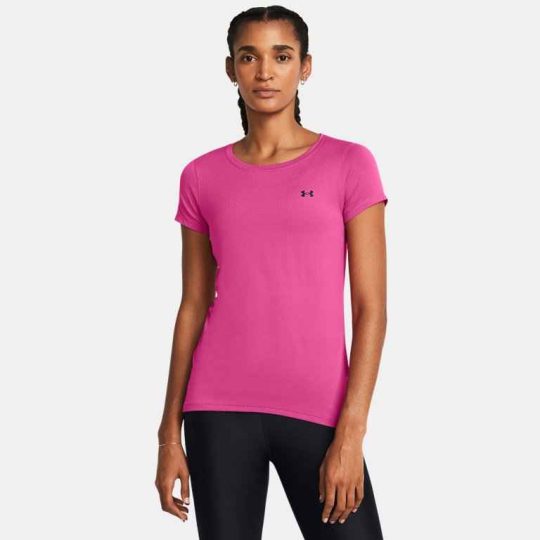 Under Armour HeatGear Armour Tee Short Sleeve Pink Ladies