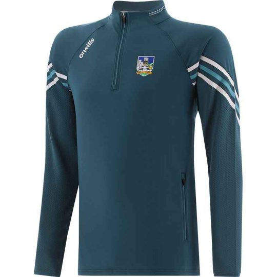 O Neills Limerick GAA Men's Weston Brushed Half Zip Top Marine / Grey / Green Adults