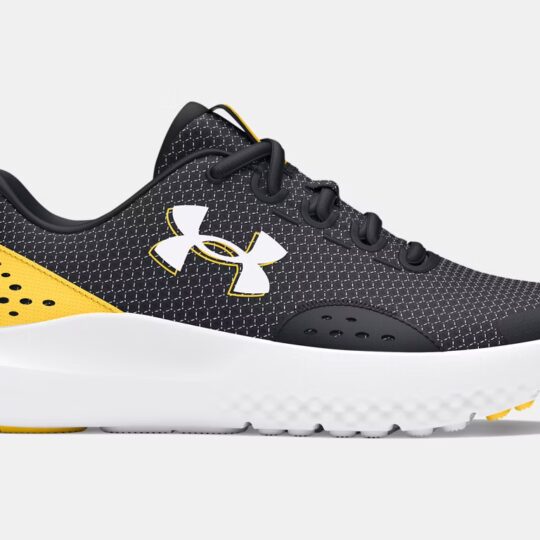 Under Armour Grade School UA Surge 4 Running Shoes Runners Black and Yellow Boys