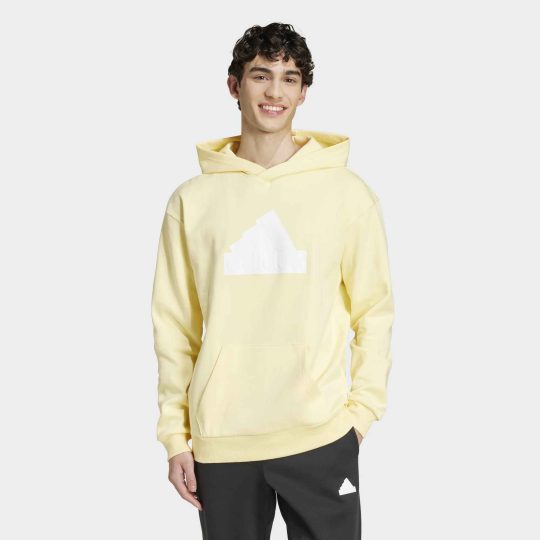 Adidas Yellow Logo Hoodie Top Mens