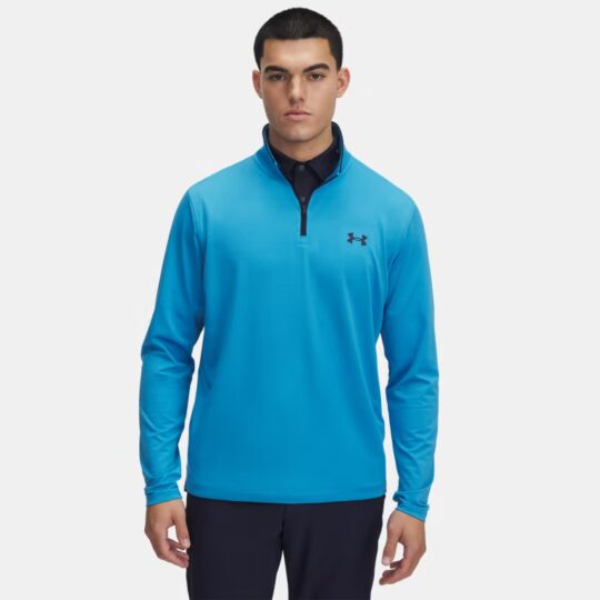 Under Armour Match Play 1/4 Zip Blue Top Mens