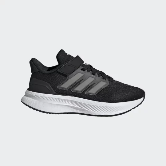 Adidas UltraRun 5 Black White Grey Runner Velcro Boys and Girls Kids