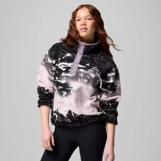 Columbia Helvetia™ II Cropped Sherpa Half Snap Printed Fleece Purple Ladies