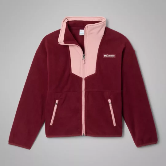 Columbia Sequoia Grove Full Zip Fleece Top Wine Girls