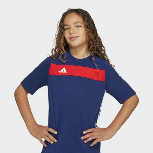 Adidas Tee Shirt Jersey Navy Red Boys and Girls Kids