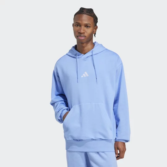 Adidas Feel Cozy Logo Hoody Baby Blue Mens