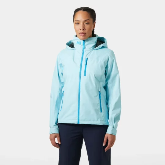 Helly Hansen Crew Hooded Sailing Jacket 2.0 Baby Blue WaterProof Ladies