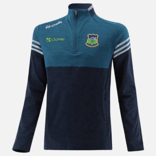 O'Neills Tipperary GAA Sedona Brushed Half Zip Top Blue / Marine / Silver Boys and Girls Kids