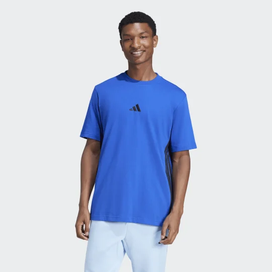 Adidas ESSENTIALS THREE STRIPES SINGLE JERSEY TEE BLUE MENS